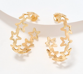 Joan Rivers Cascading Stars Hoop Earrings, Goldtone, 1"L